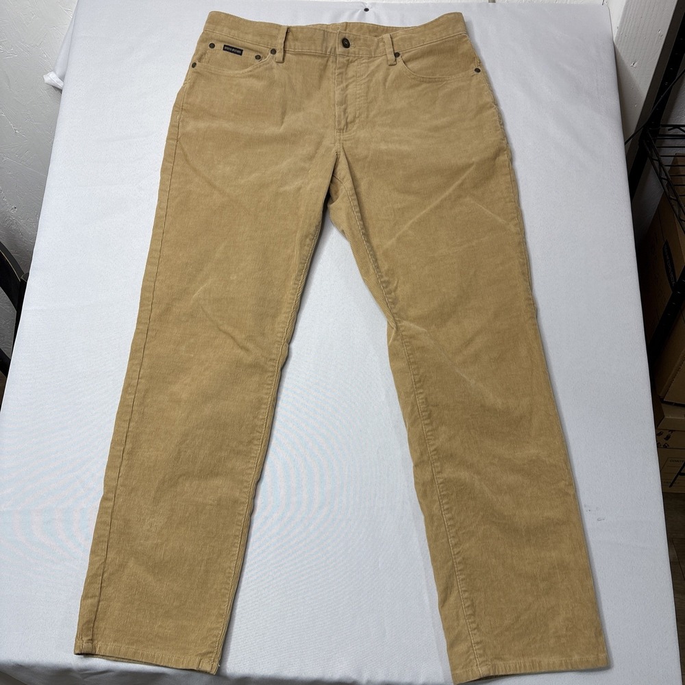 Brooks Brothers Pants Mens 33x29 Beige Corduroy Khakis Stretch 5 Pocket Casual